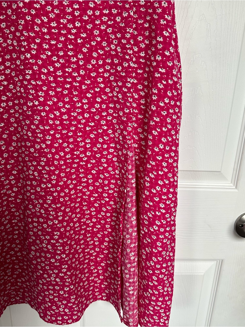 Pink Floral Midi Slip Dress with Delicate Spaghetti Straps - Picture 3 of 11